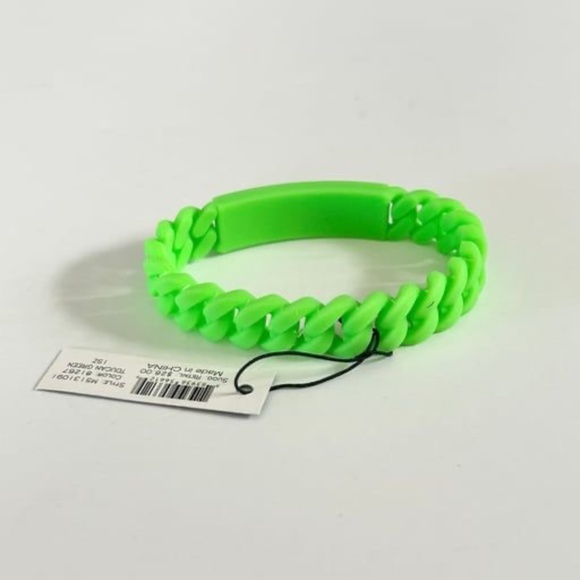 NWT Marc By Marc Jacobs Green Standard Supply Braided Silicone Rubber Bracelet - Picture 5 of 8